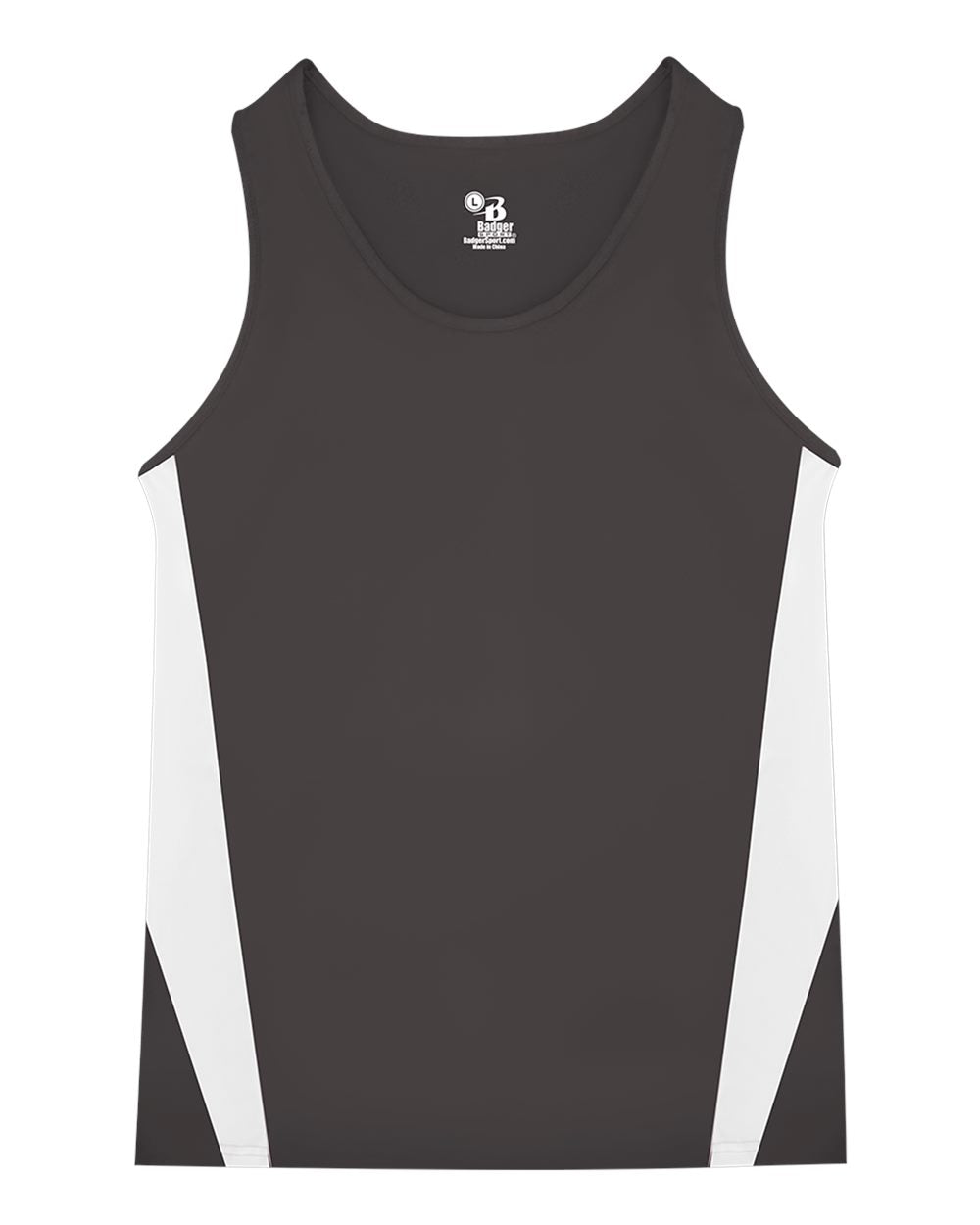 Alleson Athletic Men's Stride Singlet. 8667 - Graphite/ White