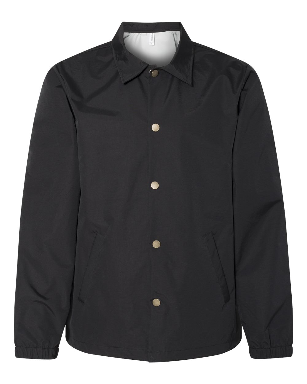 Independent Trading Co. Men's Water-Resistant Windbreaker Coach’s Jacket. EXP99CNB - Black