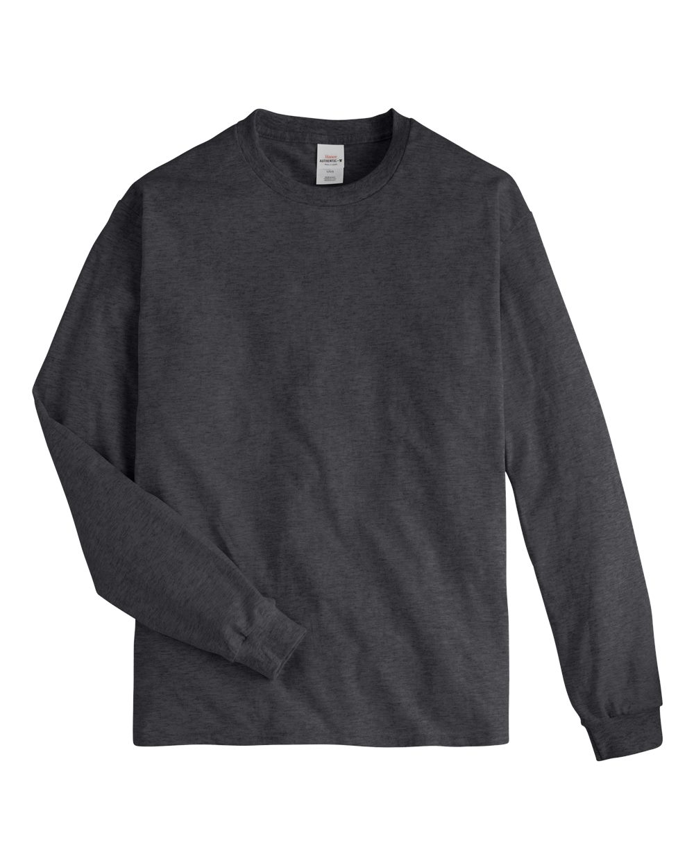Hanes Unisex Authentic Long Sleeve T-Shirt. 5586 - Charcoal Heather