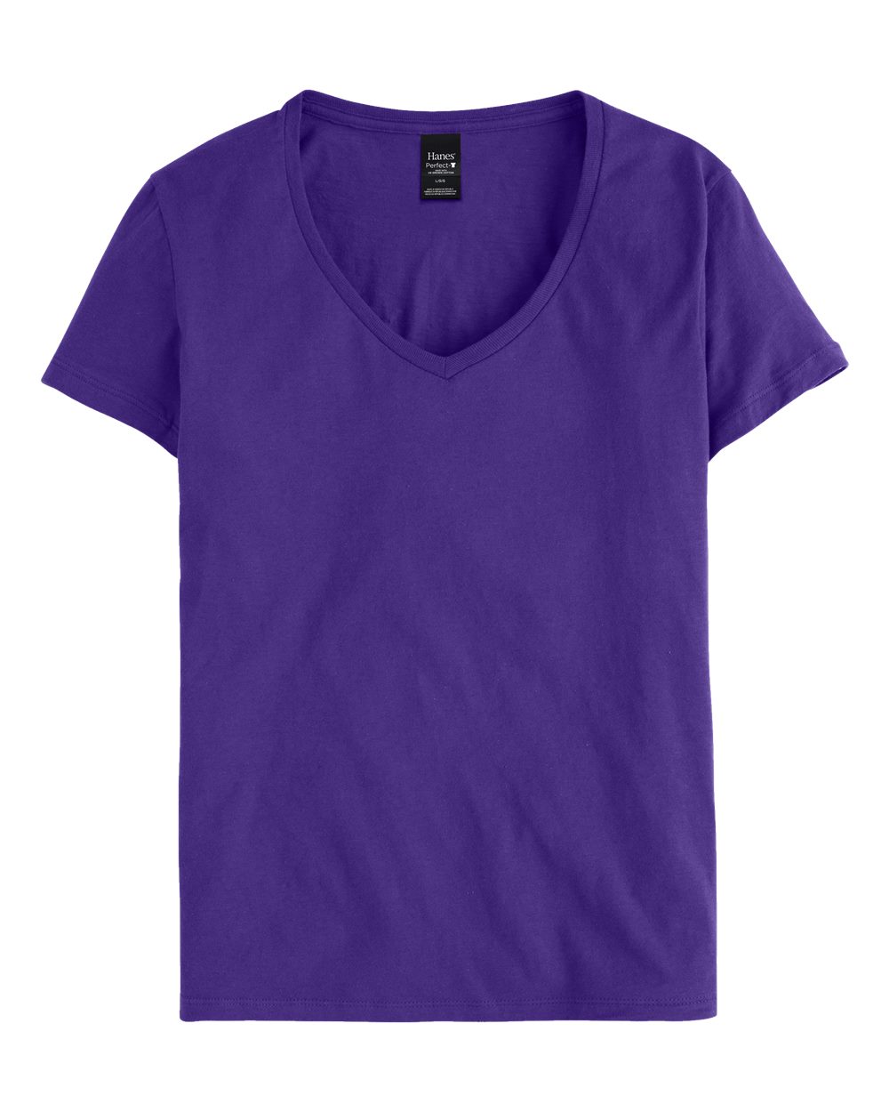 Hanes Women's Perfect-T V-Neck T-Shirt. S04V - Purple