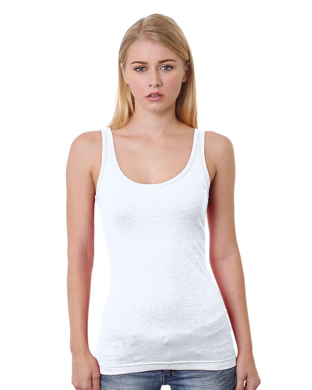 Bayside Women's USA-Made Tank Top. 3410 - White