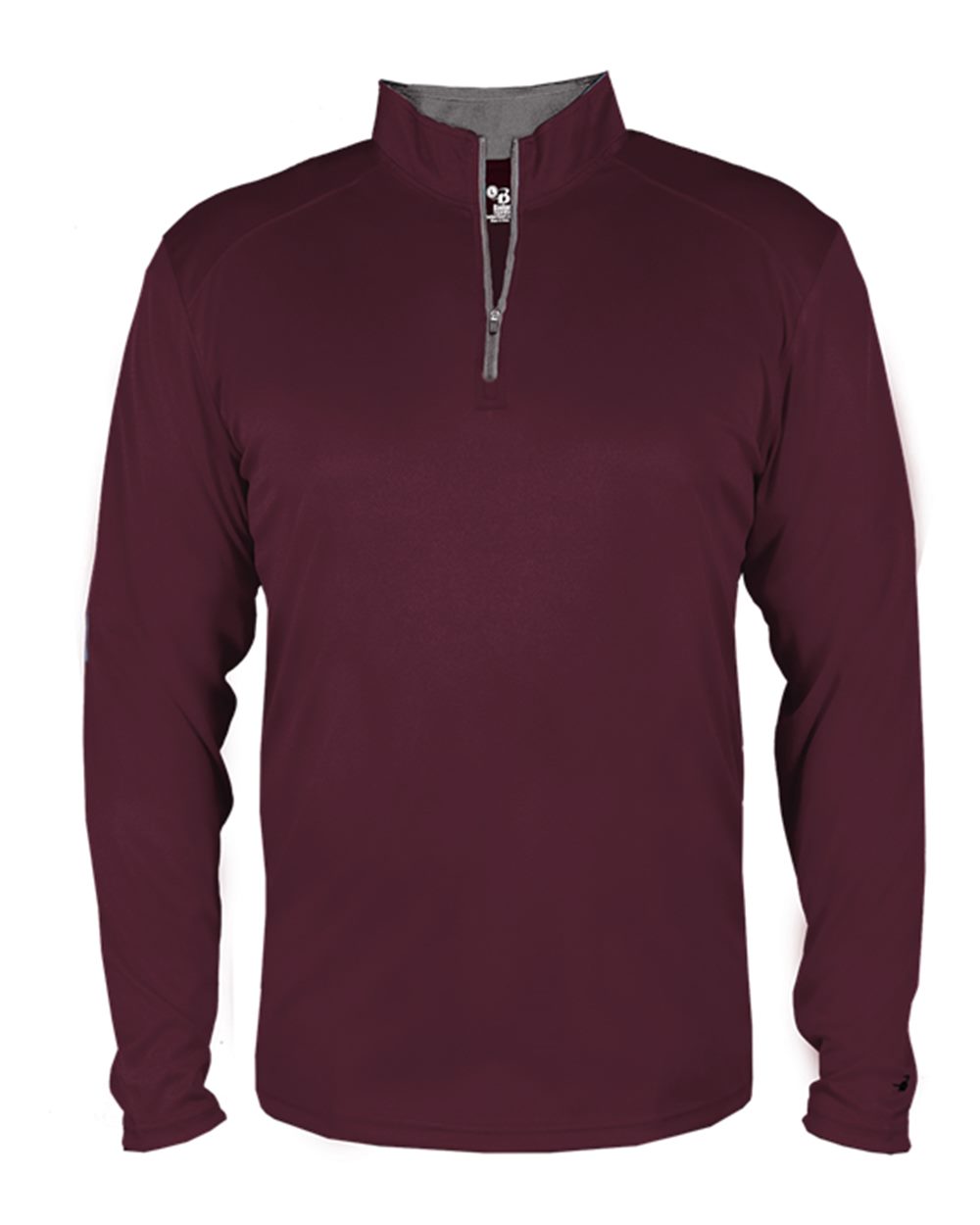 Badger Men's B-Core Quarter-Zip Pullover. 4102 - Maroon/ Graphite