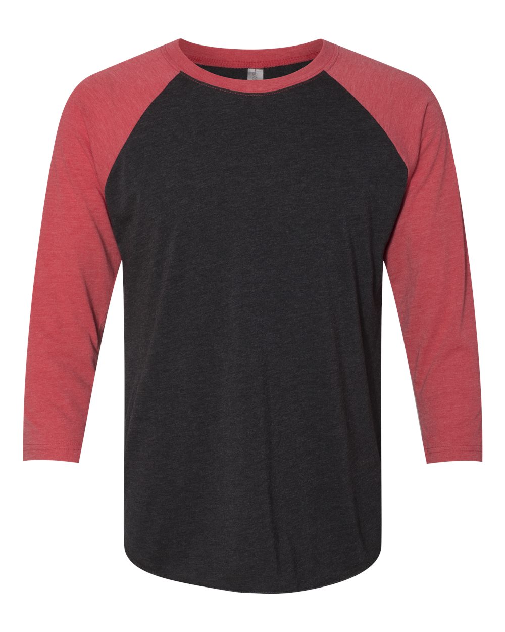 Next Level Unisex Triblend Three-Quarter Raglan Tee. 6051 - Vintage Red Sleeves/ Vintage Black Body