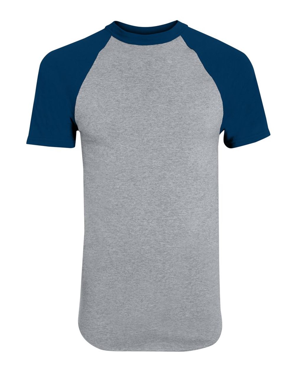 Augusta Sportswear Youth Raglan Baseball Jersey. 424 - Athletic Heather/ Navy