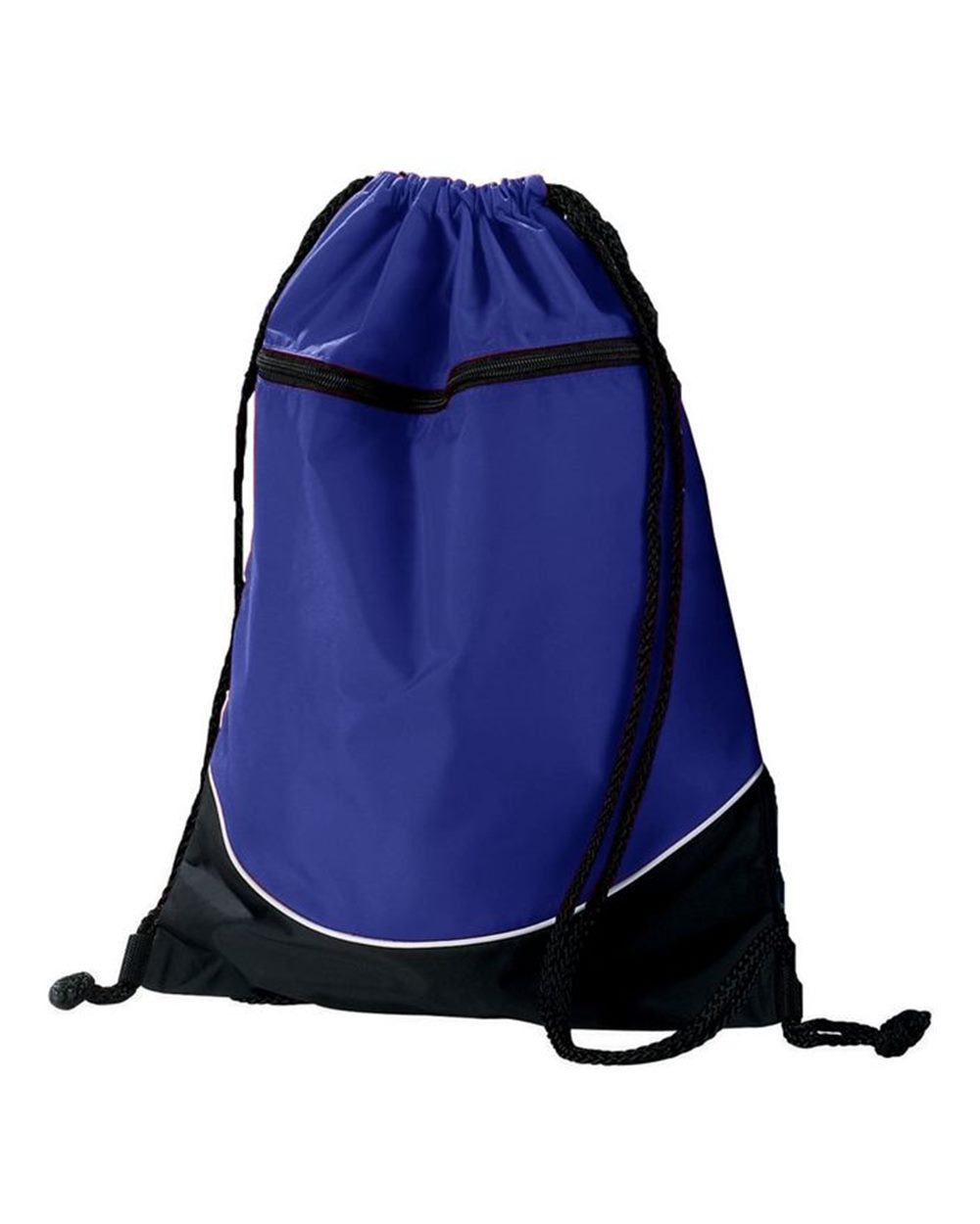 Augusta Sportswear Tri-Color Drawstring Backpack. 1920 - Purple/ Black/ White