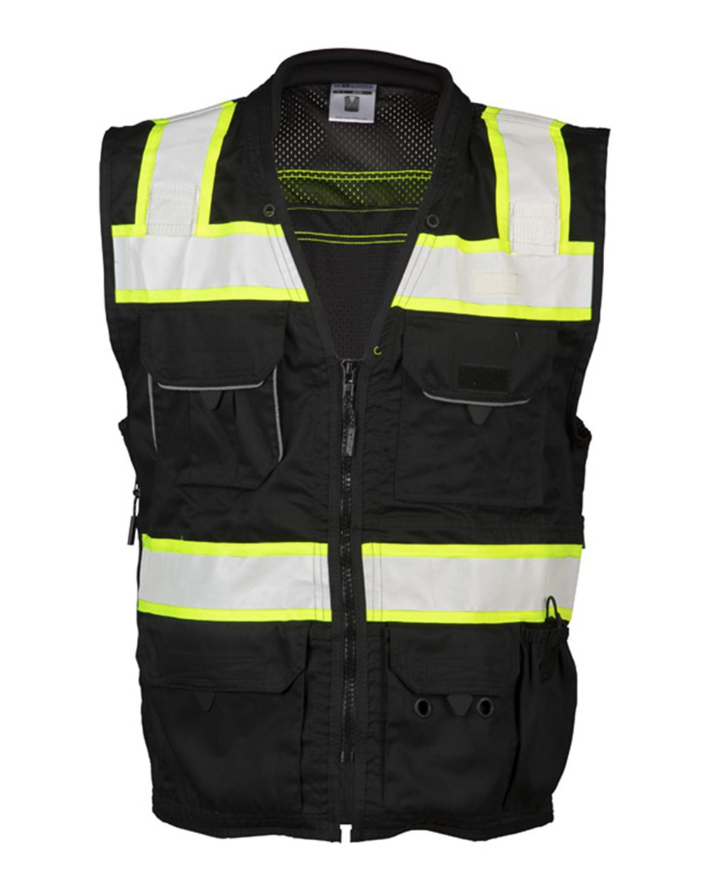 Kishigo Unisex EV Series® Enhanced Visibility Professional Utility Vest. B500 - Black/ Lime