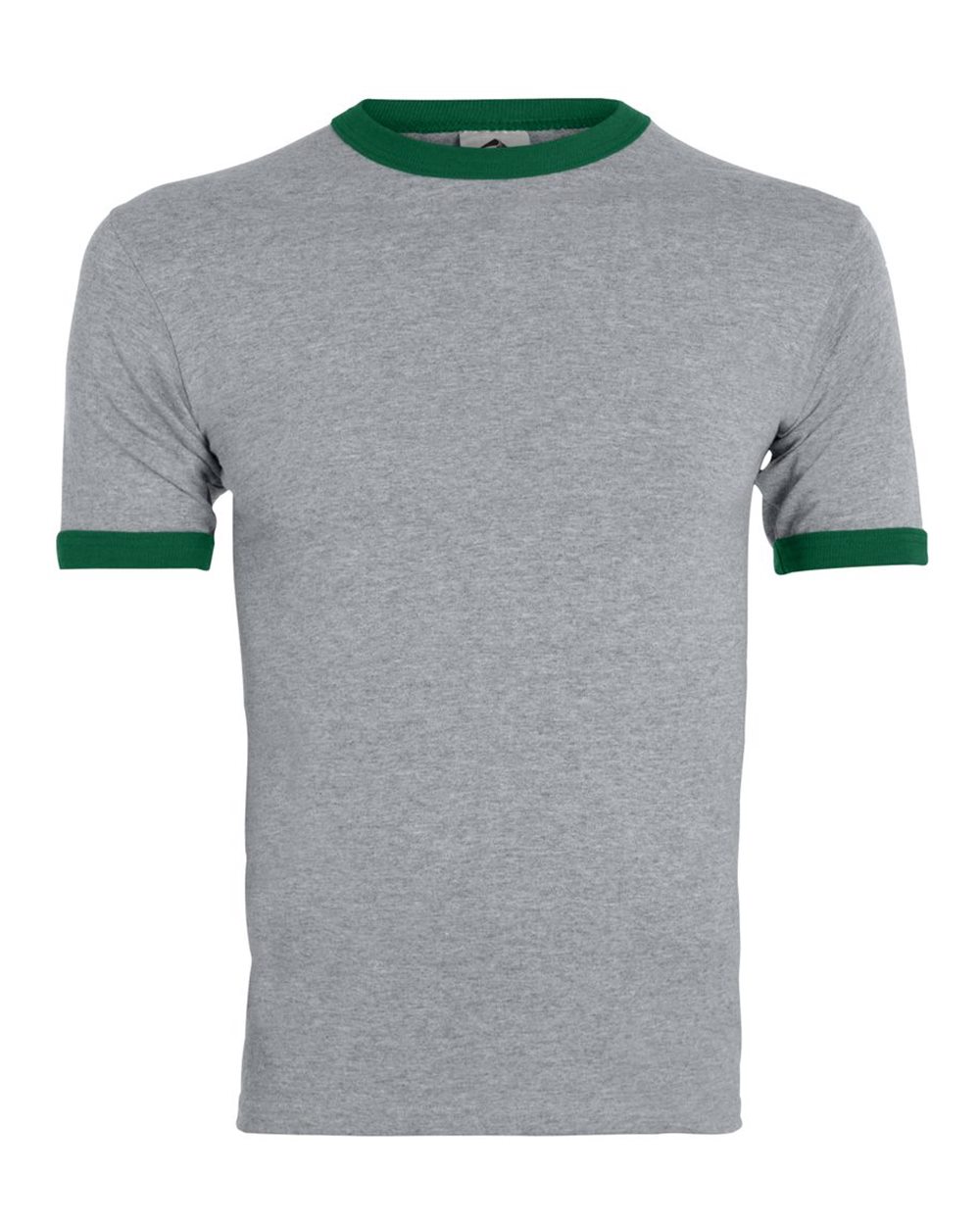 Augusta Sportswear Unisex 50/50 Ringer T-Shirt. 710 - Athletic Heather/ Dark Green
