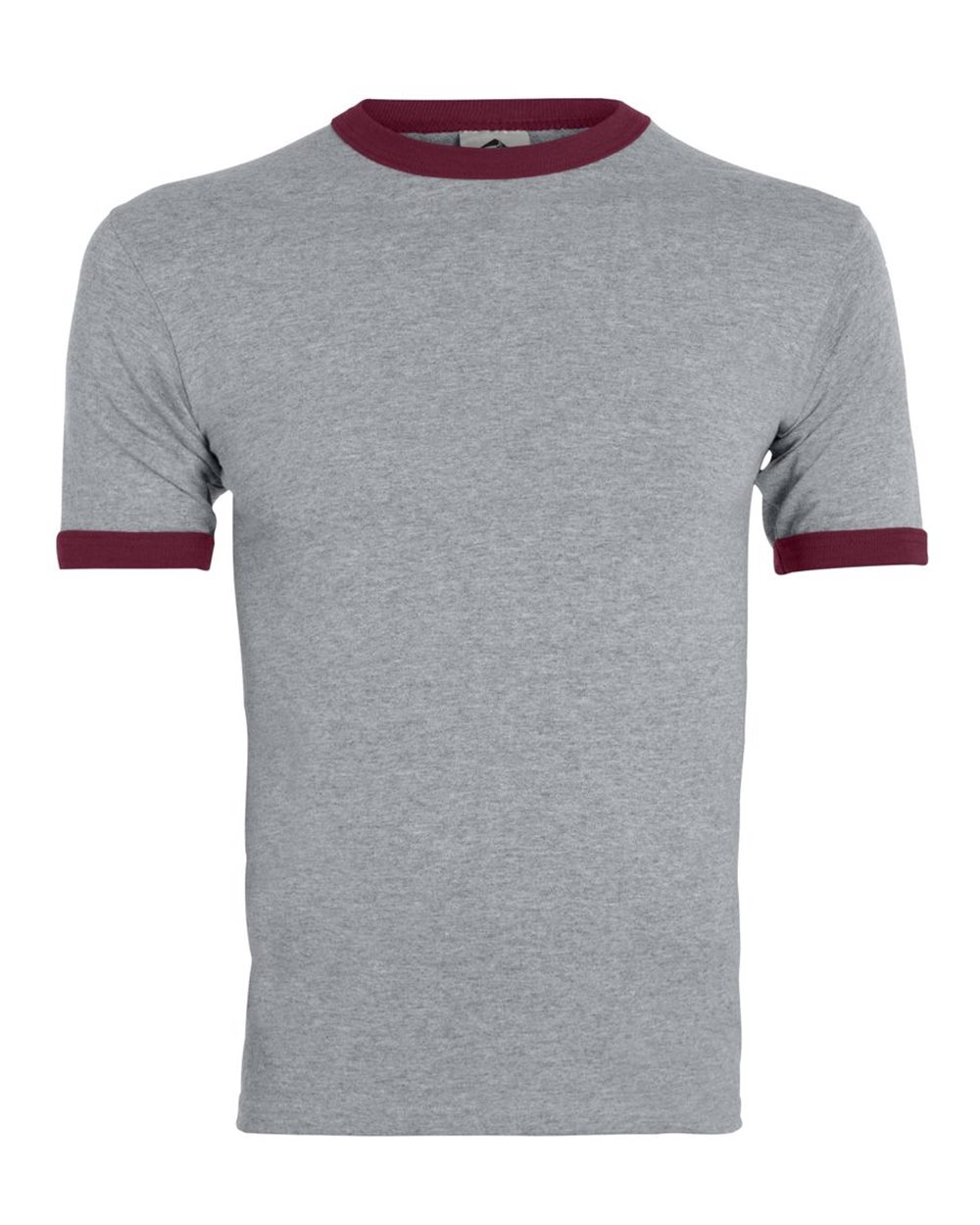 Augusta Sportswear Unisex 50/50 Ringer T-Shirt. 710 - Athletic Heather/ Maroon