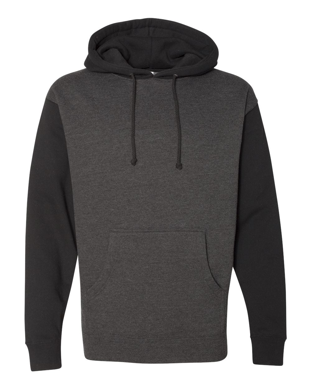Independent Trading Co. Unisex Heavyweight Hooded Sweatshirt. IND4000 - Charcoal Heather/ Black