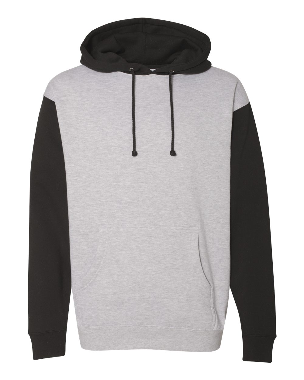 Independent Trading Co. Unisex Heavyweight Hooded Sweatshirt. IND4000 - Grey Heather/ Black
