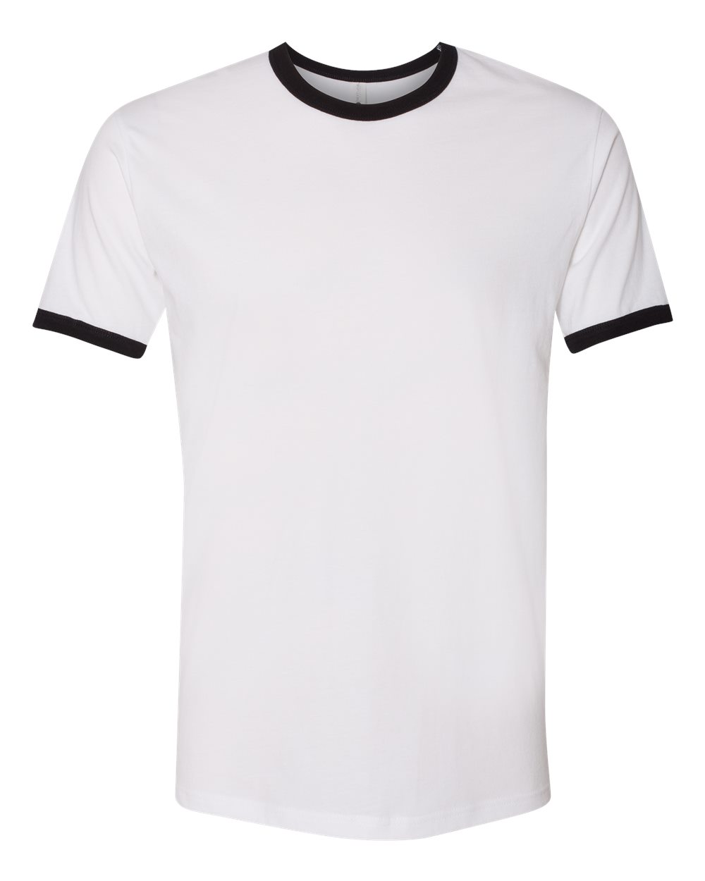 Next Level Unisex Cotton Ringer Tee. 3604 - White/ Black