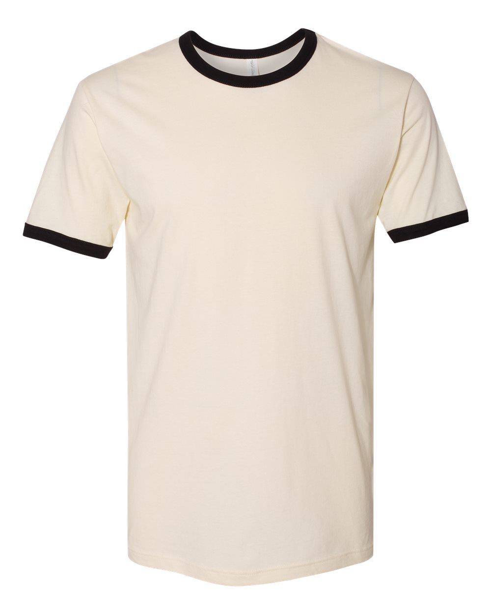 Next Level Unisex Cotton Ringer Tee. 3604 - Natural/ Black