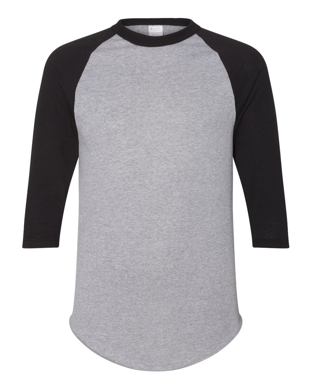 Augusta Sportswear Unisex Three-Quarter Raglan Sleeve Baseball Jersey T-Shirt. 4420 - Athletic Heather/ Black