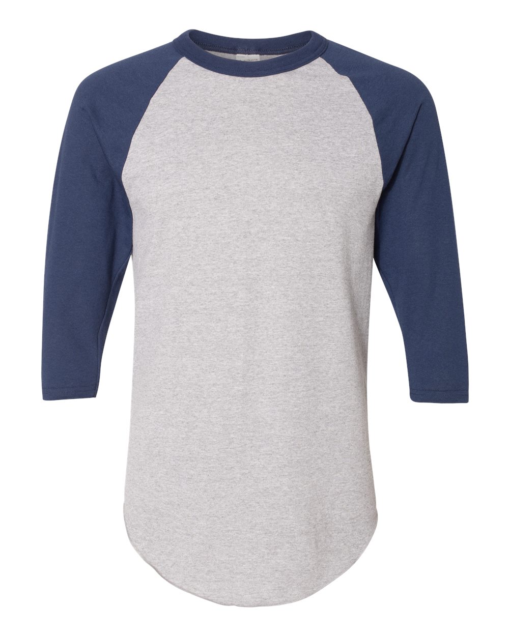Augusta Sportswear Unisex Three-Quarter Raglan Sleeve Baseball Jersey T-Shirt. 4420 - Athletic Heather/ Navy
