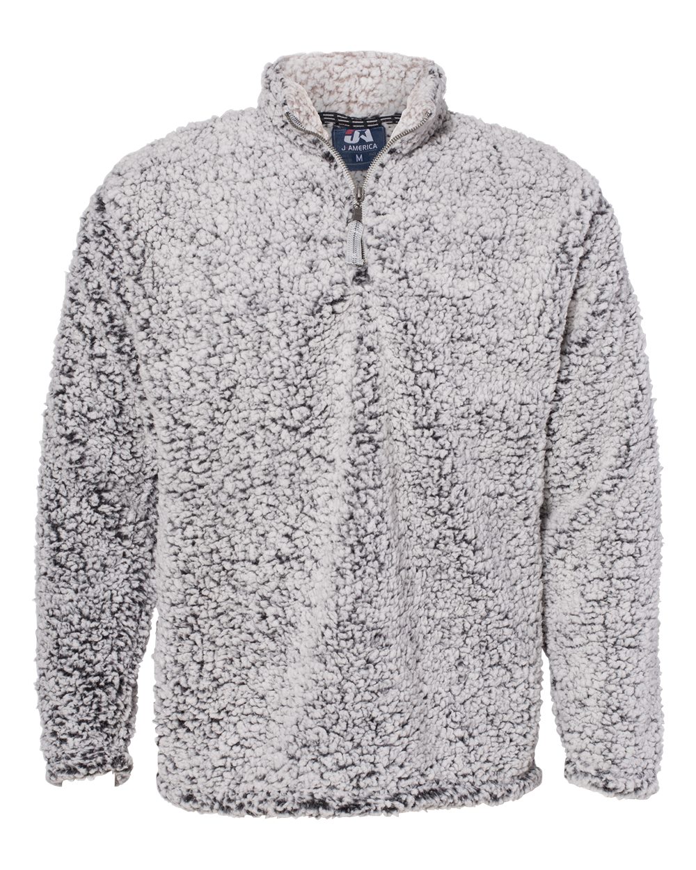 J. America Men's Sherpa Quarter-Zip Pullover. 8454 - Black Heather