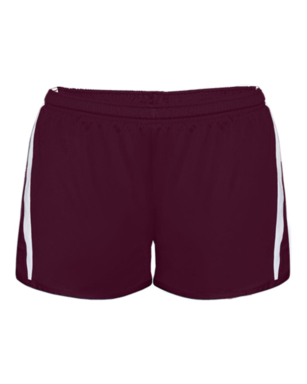 Alleson Athletic Women's Stride Shorts. 7274 - Maroon/ White