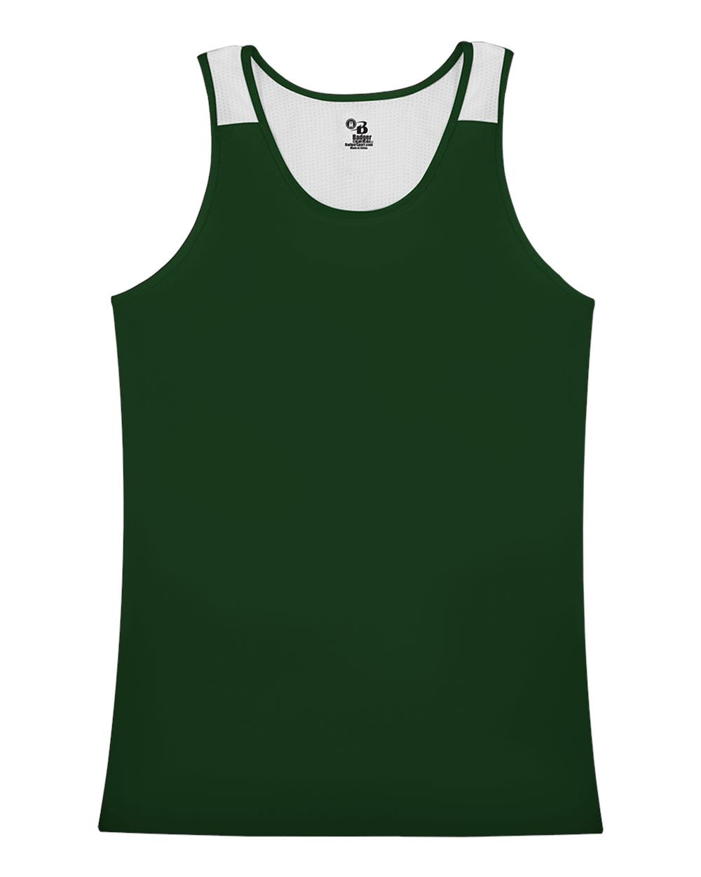 Alleson Athletic Women's Ventback Singlet. 8968 - Forest/ White