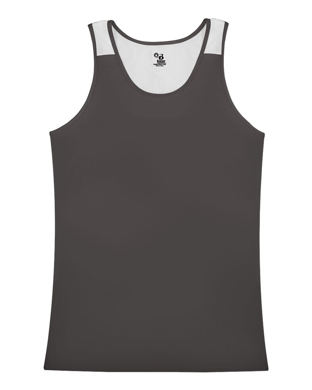 Alleson Athletic Women's Ventback Singlet. 8968 - Graphite/ White
