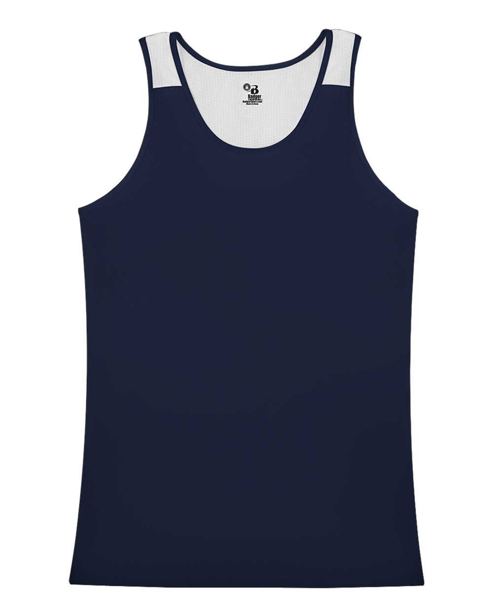 Alleson Athletic Women's Ventback Singlet. 8968 - Navy/ White