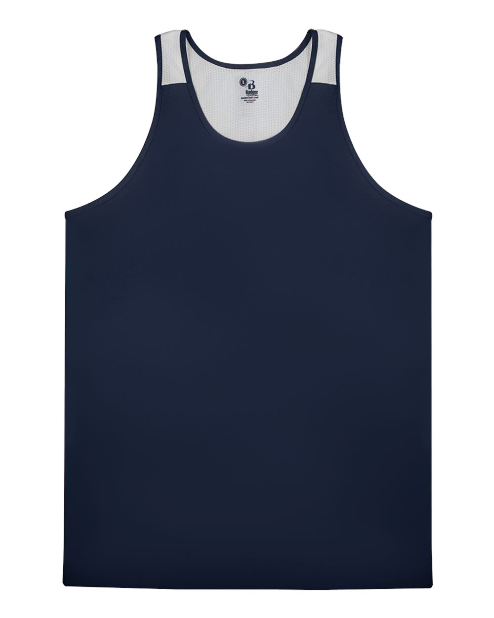 Alleson Athletic Men's Ventback Singlet Tank Top. 8668 - Navy/ White