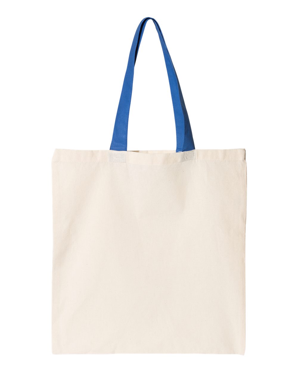 OAD Contrast-Color Handle Tote. OAD105 - Natural/ Royal