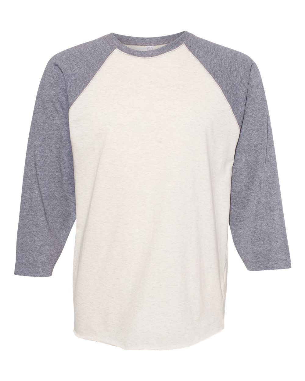 LAT Unisex Baseball Fine Jersey Three-Quarter Sleeve Tee. 6930 - Natural Heather/ Granite Heather