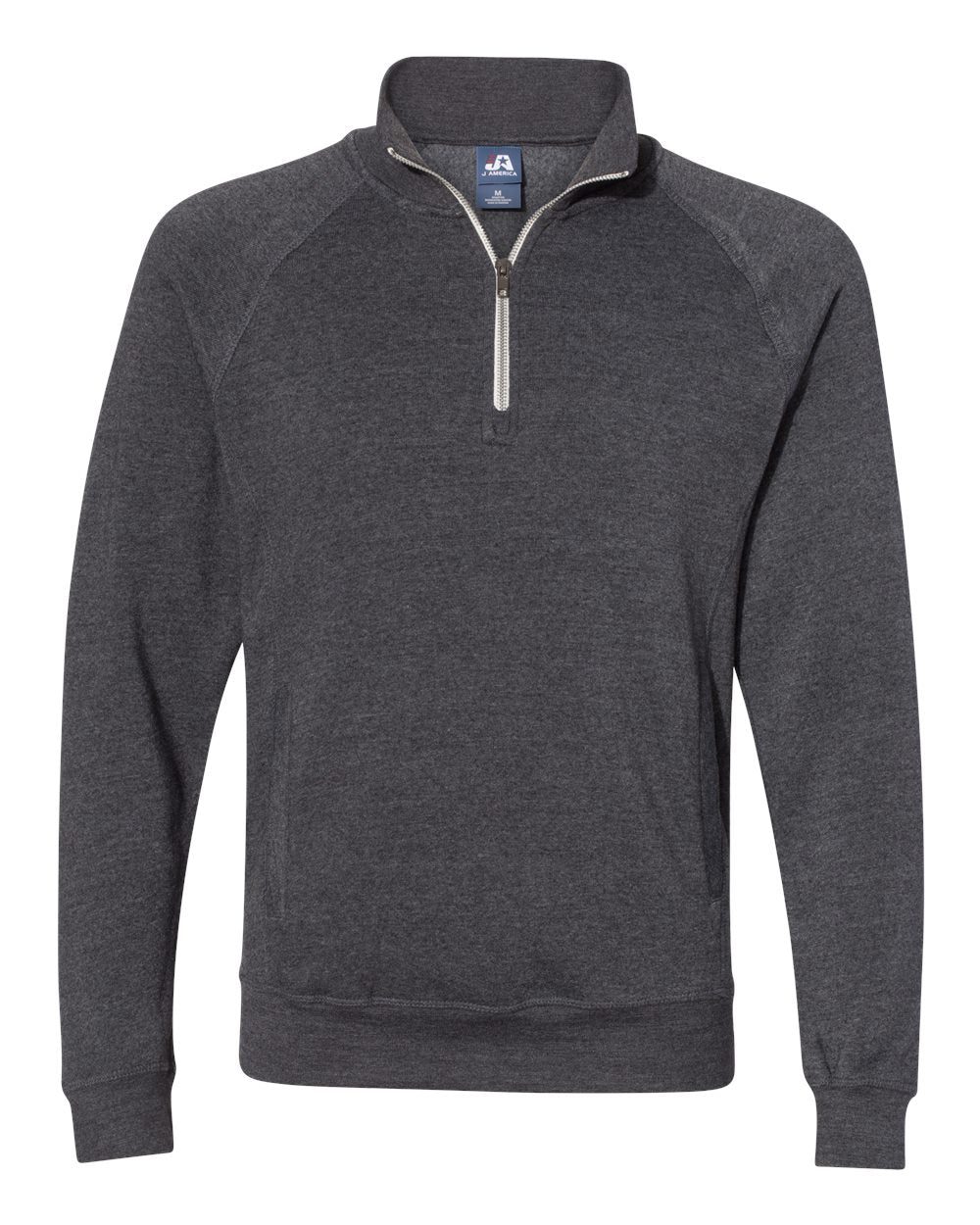 J. America Men's Triblend Quarter-Zip Sweatshirt. 8869 - Black Triblend