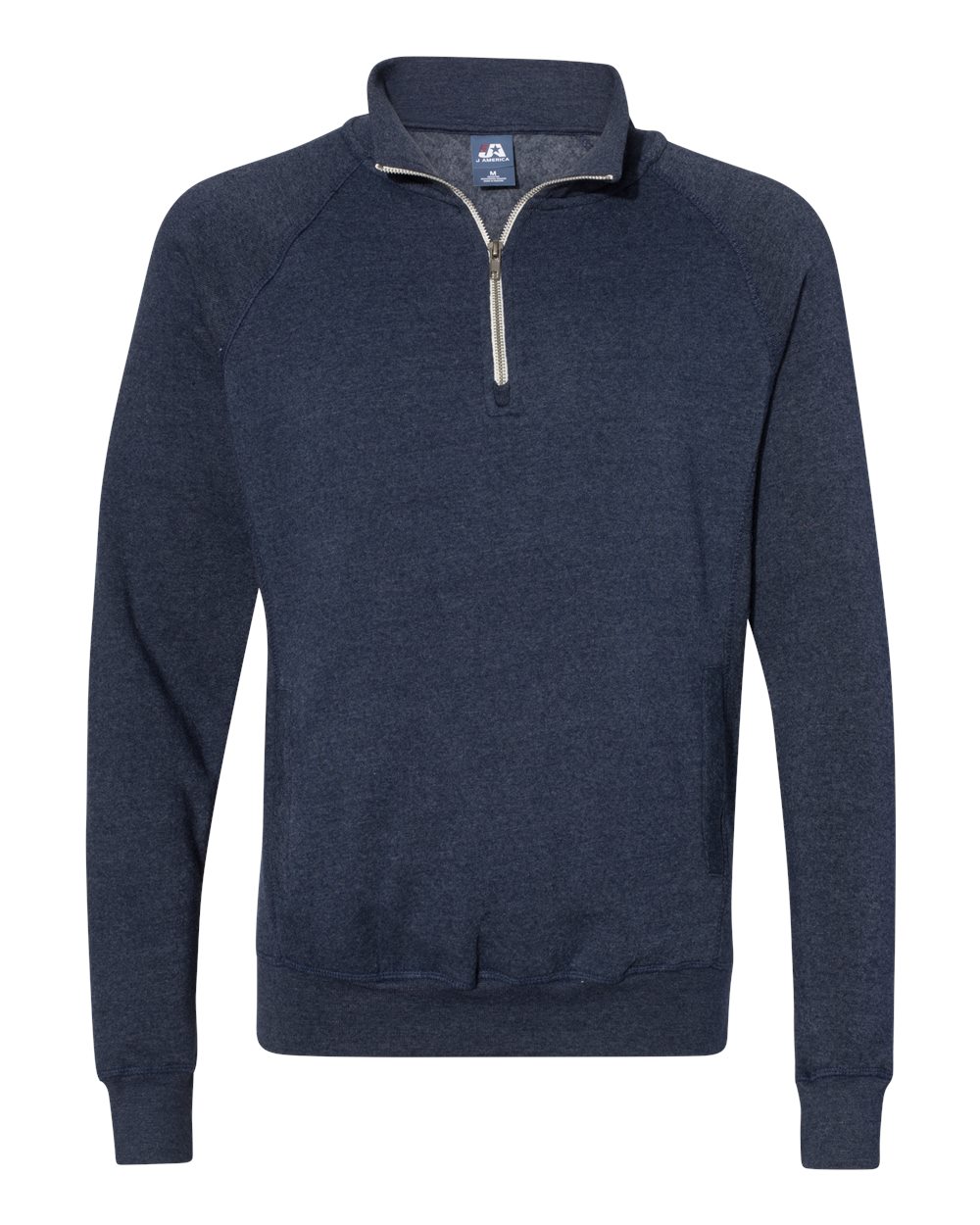 J. America Men's Triblend Quarter-Zip Sweatshirt. 8869 - True Navy Triblend