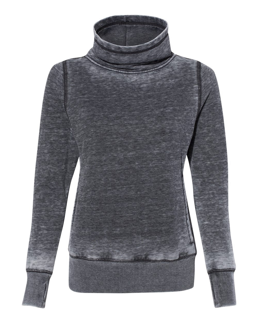 J. America Women’s Zen Fleece Cowl Neck Sweatshirt. 8930 - Dark Smoke