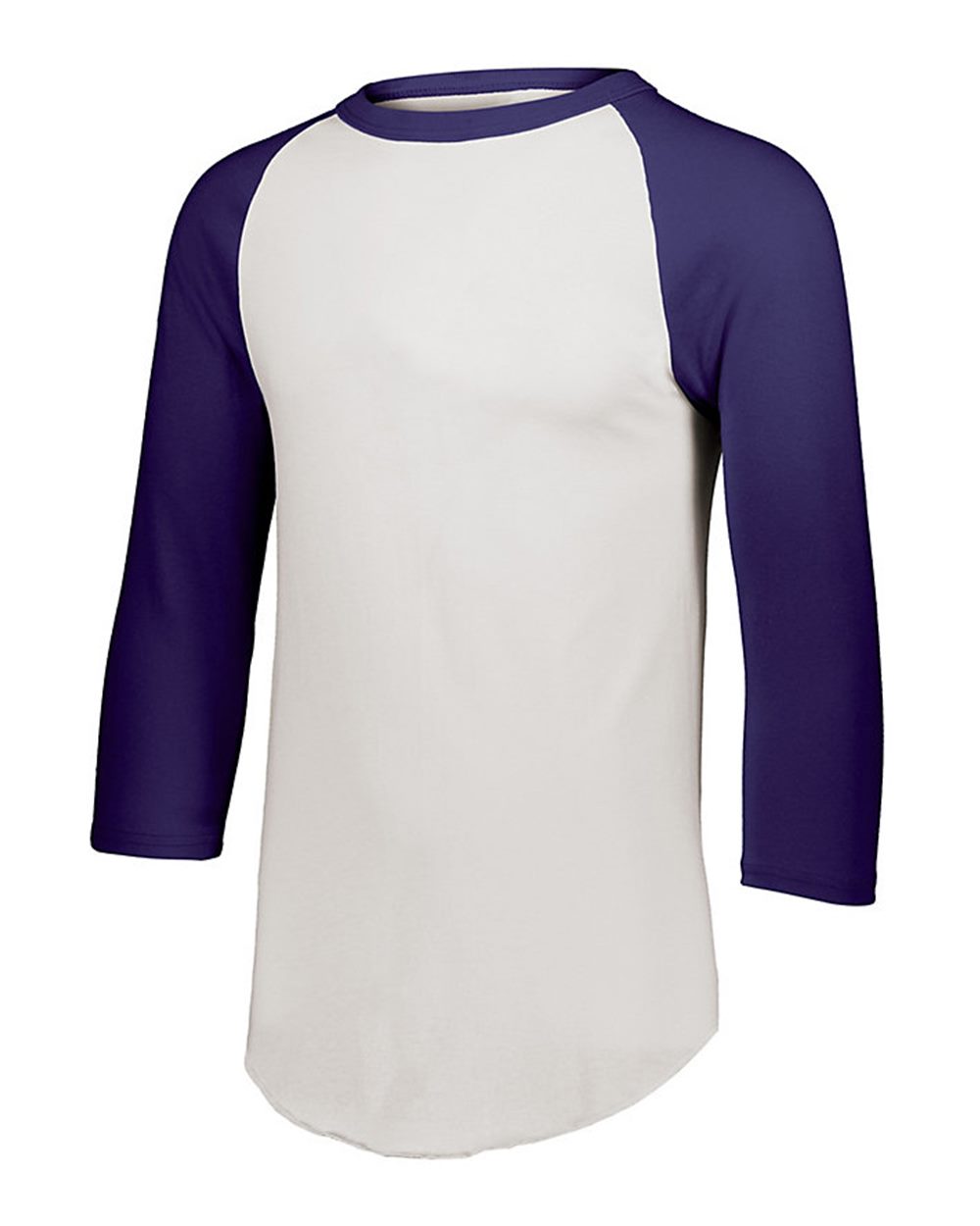Augusta Sportswear Youth Three-Quarter Sleeve Baseball Jersey. 4421 - White/ Purple