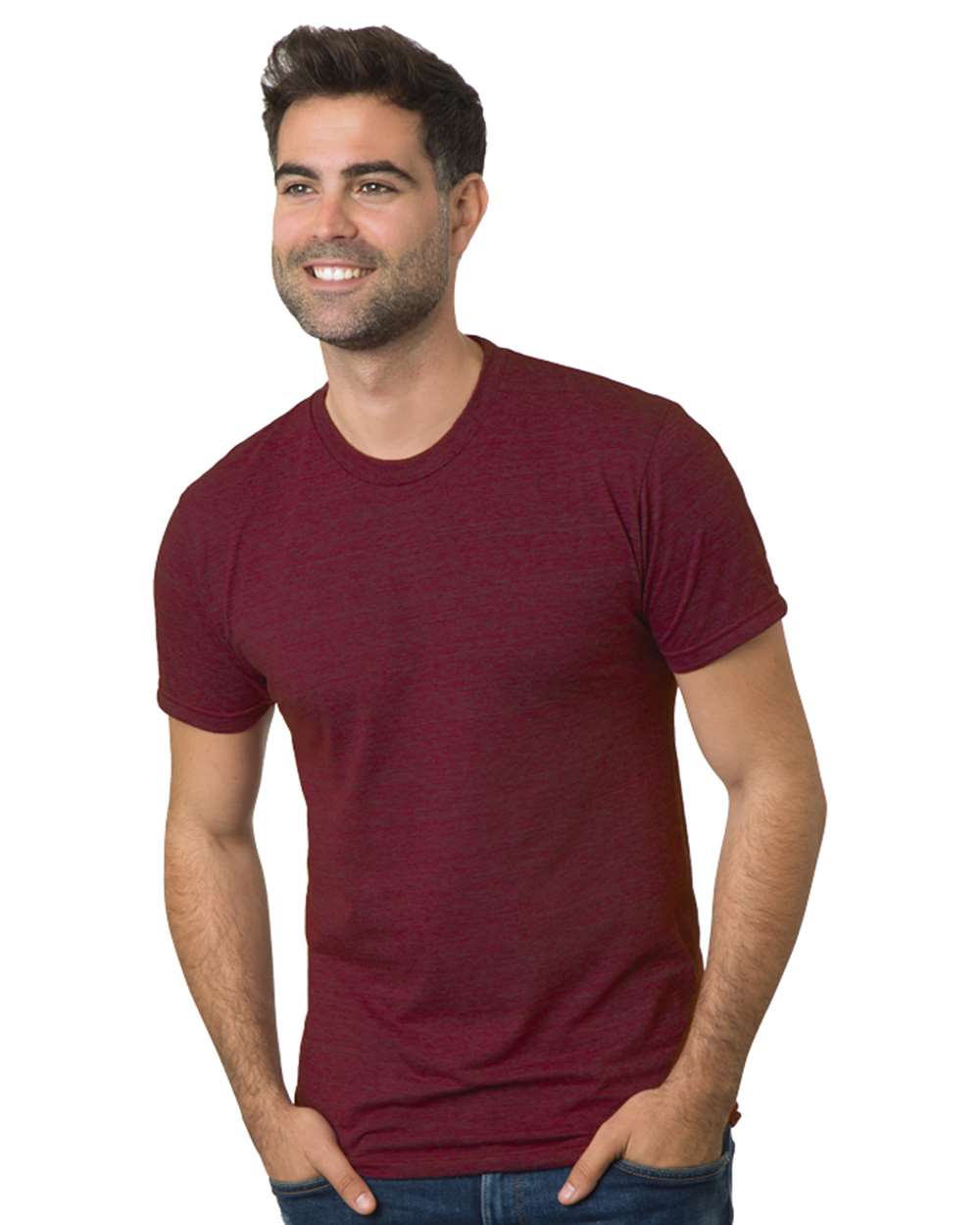 Bayside Unisex USA-Made Triblend T-Shirt. 5710 - Tri Cranberry