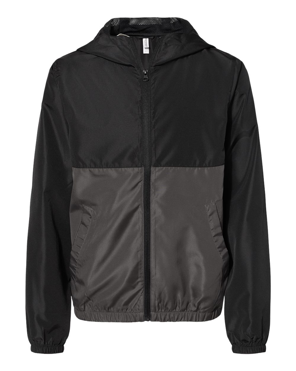 Independent Trading Co. Youth Lightweight Windbreaker Full-Zip Jacket. EXP24YWZ - Black/ Graphite