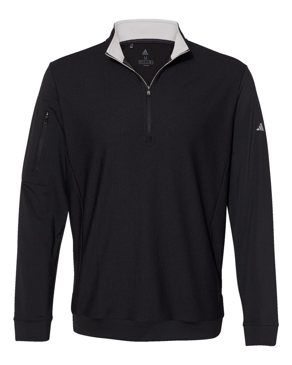 Adidas Men's Textured Quarter-Zip Pullover. A295 - Black
