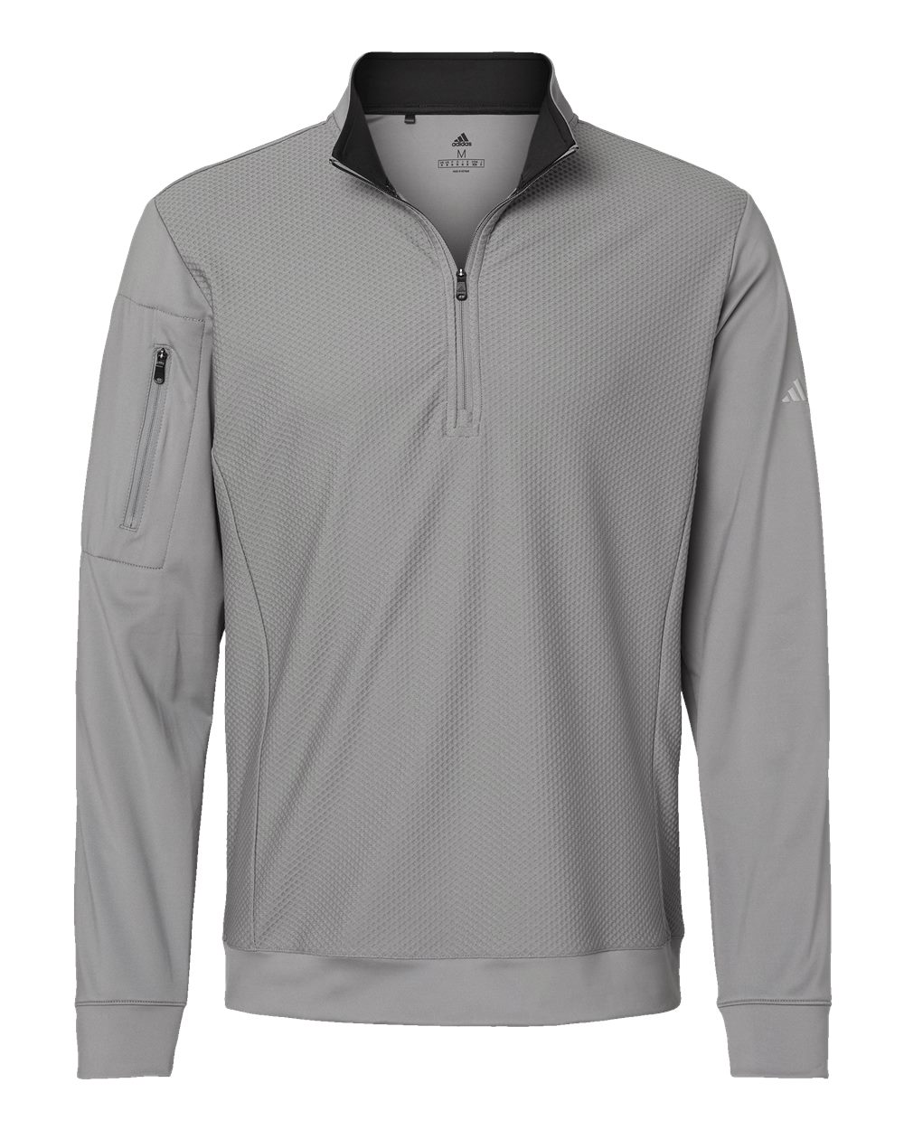 Adidas Men's Textured Quarter-Zip Pullover. A295 - Grey Three
