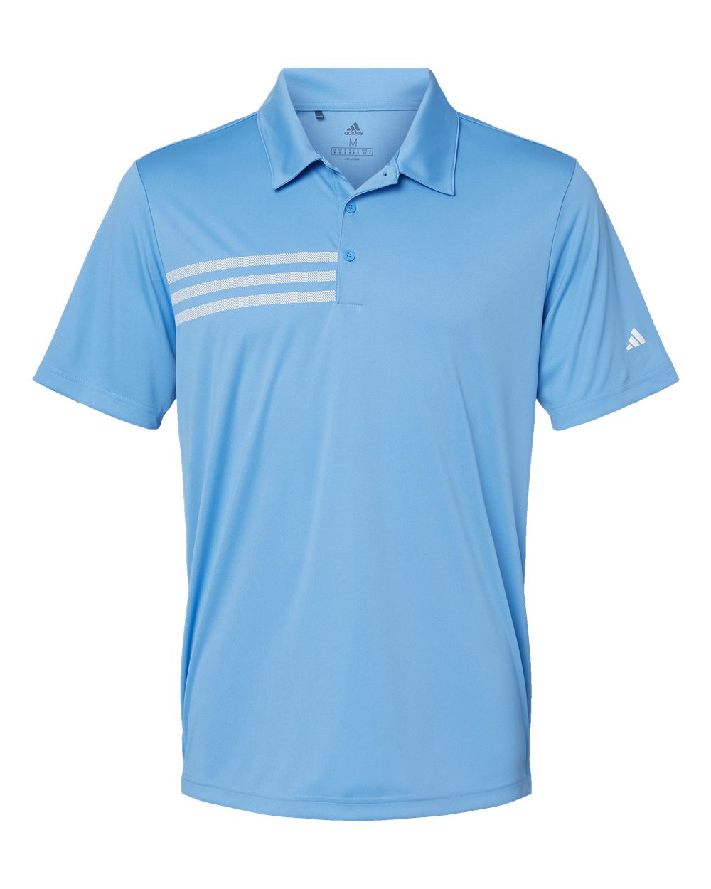 Adidas Men's 3-Stripes Chest Polo. A324 - Lucky Blue/ White