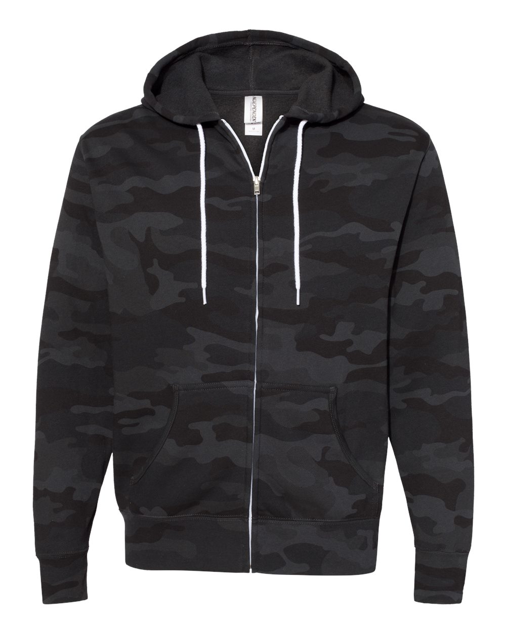 Independent Trading Co. Unisex Lightweight Full-Zip Hooded Sweatshirt. AFX90UNZ - Black Camo