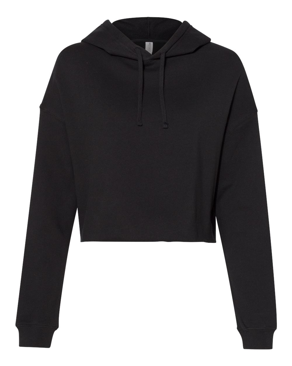 Independent Trading Co. Women’s Lightweight Crop Hooded Sweatshirt. AFX64CRP - Black