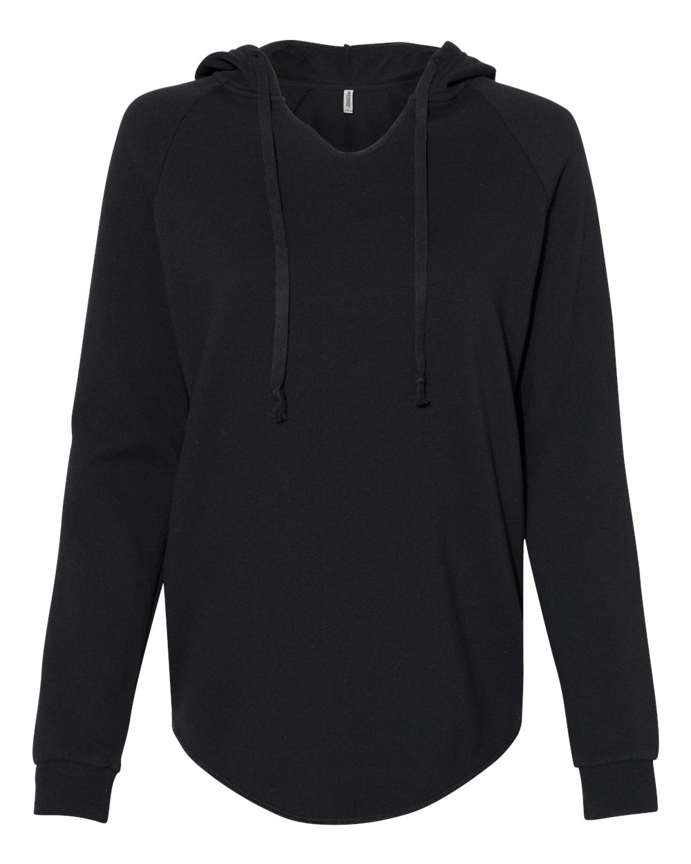 Independent Trading Co. Women’s Lightweight California Wave Wash Hooded Sweatshirt. PRM2500 - Black