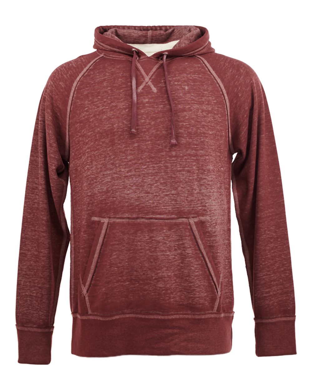 J. America Men's Vintage Zen Fleece Hooded Sweatshirt. 8915 - Twisted Bordeaux