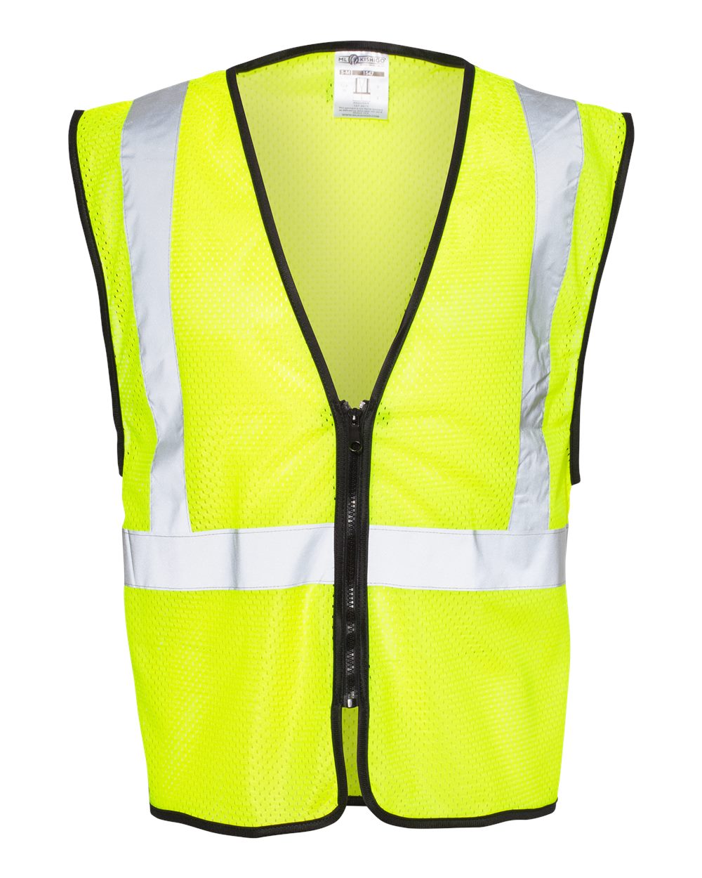 Kishigo Unisex Zippered Mesh Economy Class 2 Vest. 1547-1548 - Lime