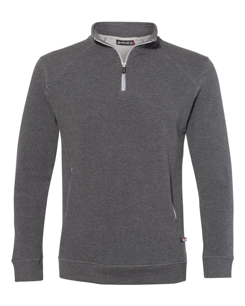 Badger Men's FitFlex French Terry Quarter-Zip Pullover. 1060 - Charcoal