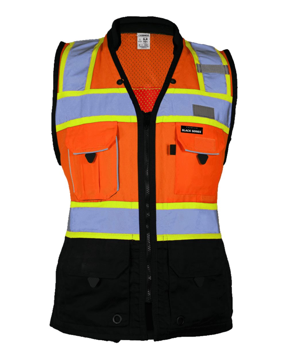 Kishigo Women's Premium Black Series® Heavy Duty Surveyors Vest. S5021-5022 - Orange