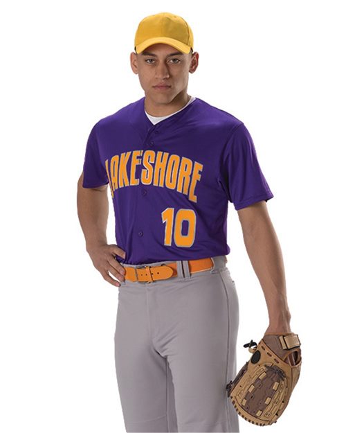 Alleson Athletic Youth Full Button Lightweight Baseball Jersey. 52MBFJY