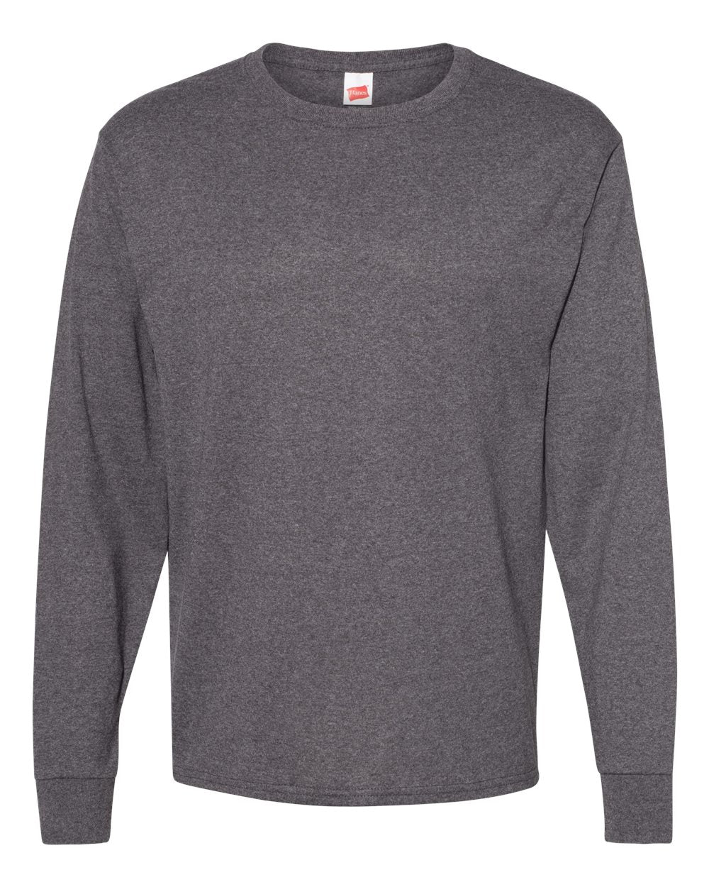 Hanes Unisex Essential-T Long Sleeve T-Shirt. 5286 - Charcoal Heather