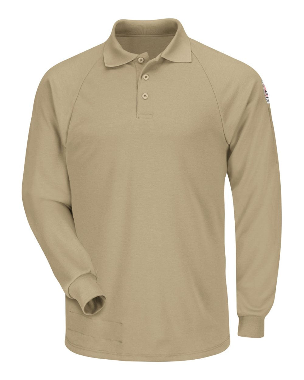 Bulwark Men's Classic Long Sleeve Polo - CoolTouch®2. SMP2 - Khaki