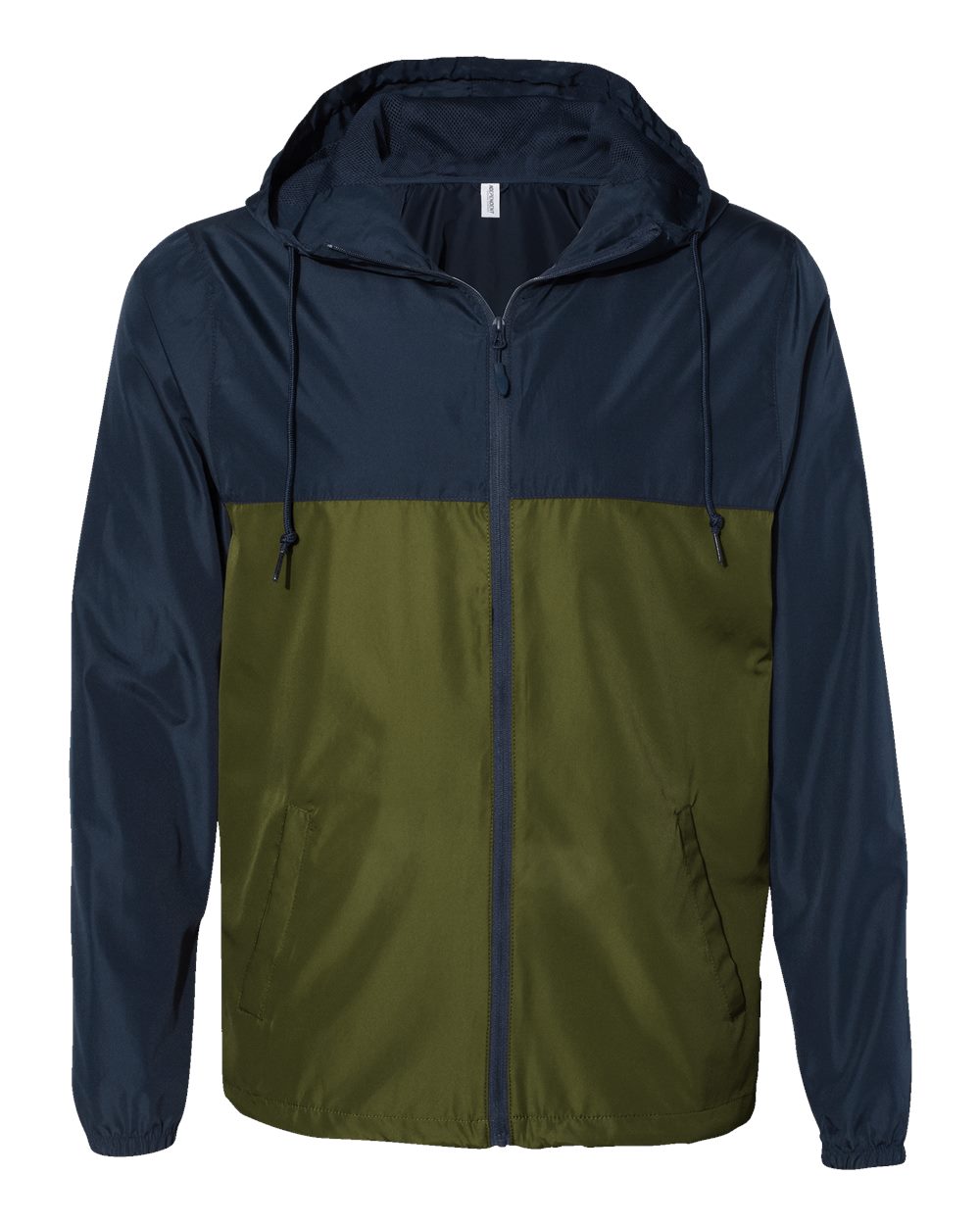 Independent Trading Co. Men's Lightweight Windbreaker Full-Zip Jacket. EXP54LWZ - Classic Navy/ Army