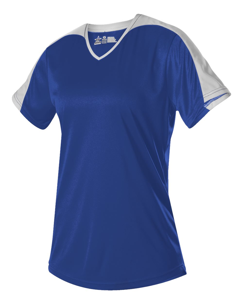 Alleson Athletic Girls' V-Neck Fastpitch Jersey. 558VG - Royal/ White