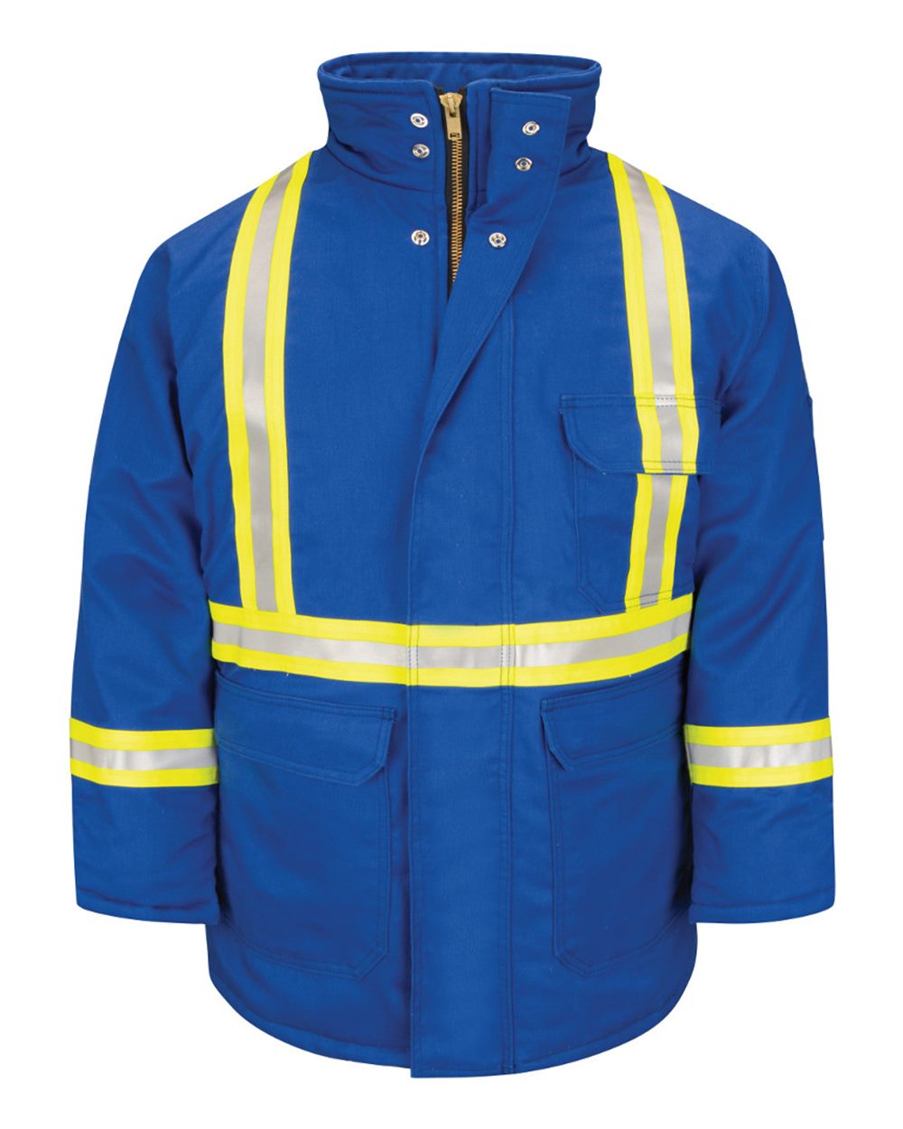 Bulwark Men's Long Deluxe Parka With Reflective Trim - EXCEL FR® ComforTouch. JLPCL - Royal Blue