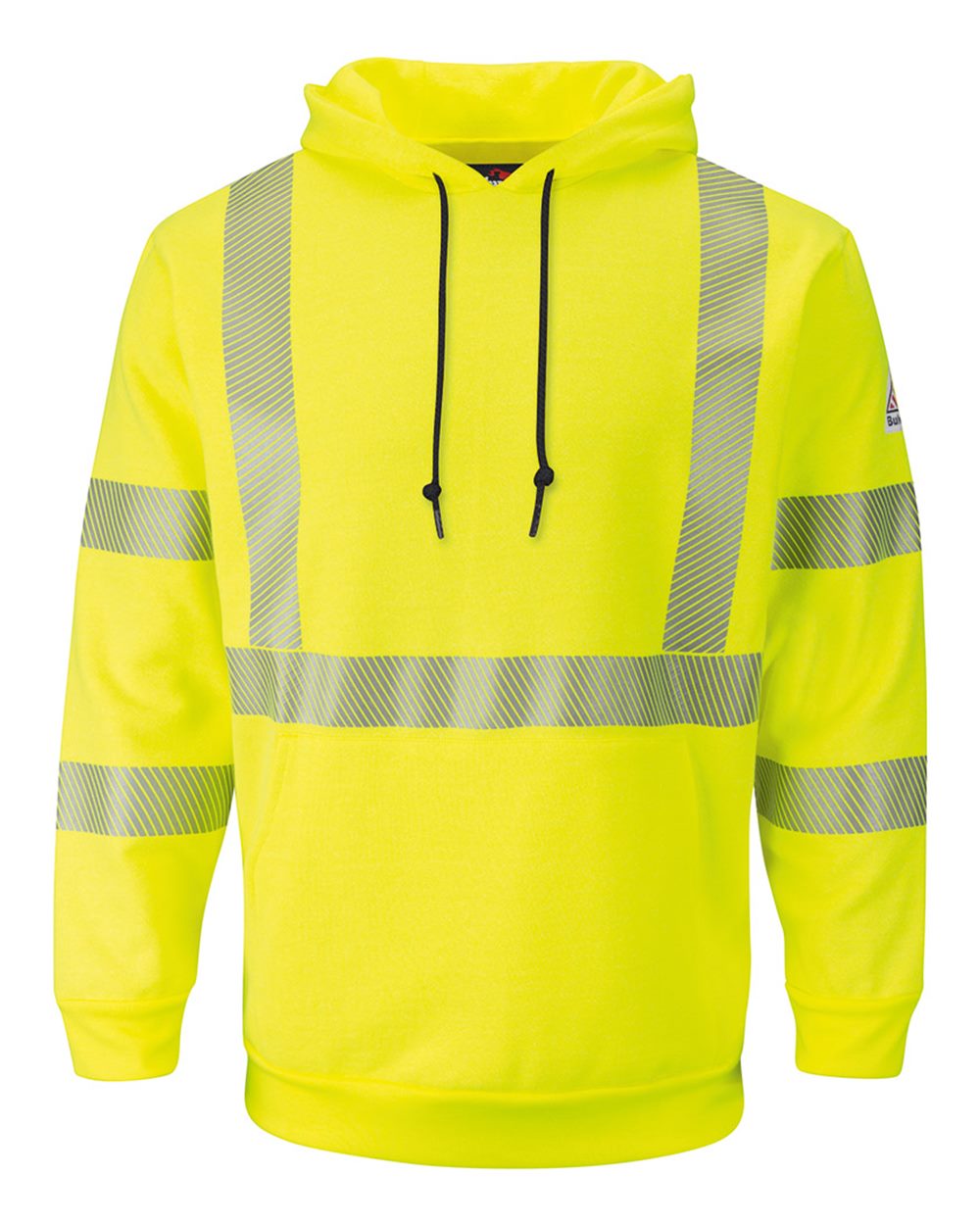 Bulwark Men's Hi-Visibility Hooded Sweatshirt. SMH4 - HV-Fluorescent Yellow/ Green