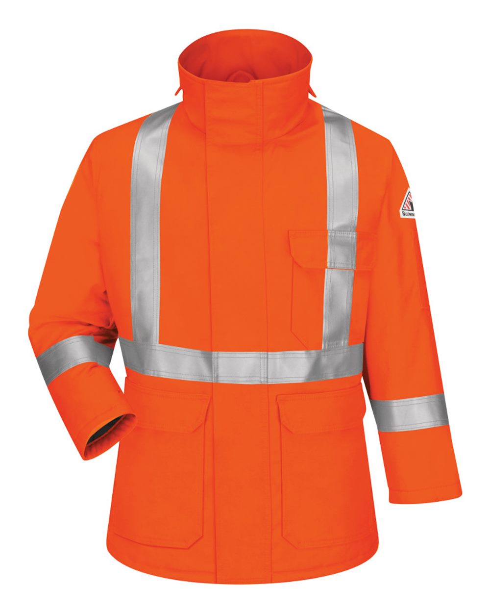 Bulwark Men's Long Deluxe Parka With Reflective Trim - EXCEL FR® ComforTouch. JLPCL - Orange